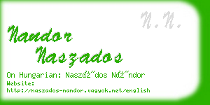 nandor naszados business card